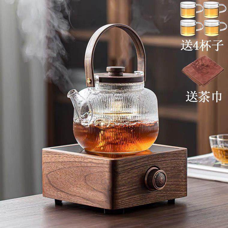 【70.4元抢1998件，抢完恢复80元】加厚提梁蒸煮茶壶玻璃蒸茶器家