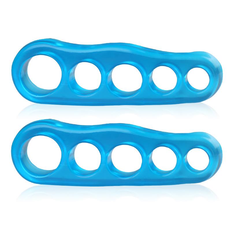 蓝色五孔脚趾分离器 脚趾矫正器 五趾固定器 分趾重叠脚趾矫正器