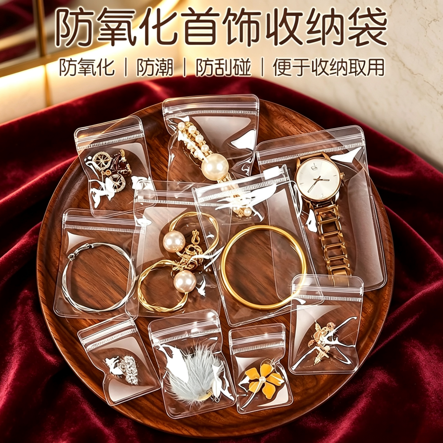 透明PVC自封袋防氧化首饰收纳