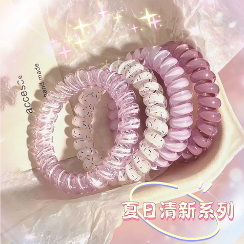 清新百搭波点电话线发圈