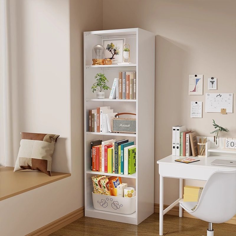 钢制书架一体靠墙儿童家用夹缝书柜立柜简易落地收纳柜铁艺置物架