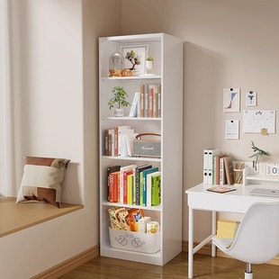 钢制书架一体靠墙儿童家用夹缝书柜立柜简易落地收纳柜铁艺置物架