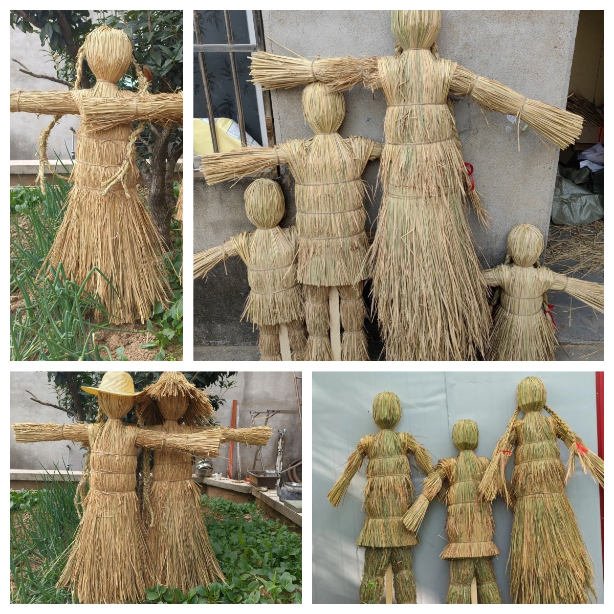 稻草制品制作人草人摆件