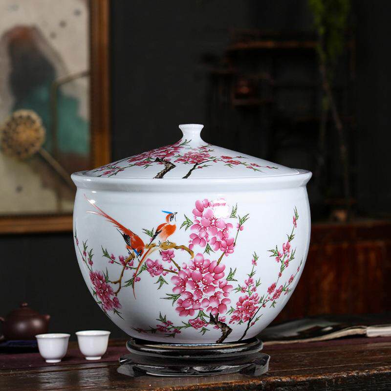 10斤20斤陶瓷米缸景德镇瓷器米桶腌菜腌肉坛子带盖青花储蓄罐猪油