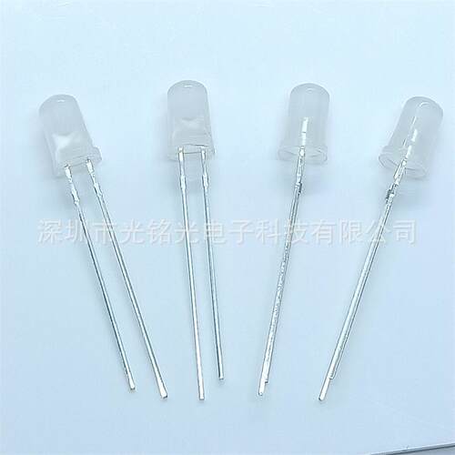 F5/5mm白发粉红光 长脚LED发光二极管 圆头直插灯珠 颜色支持定作