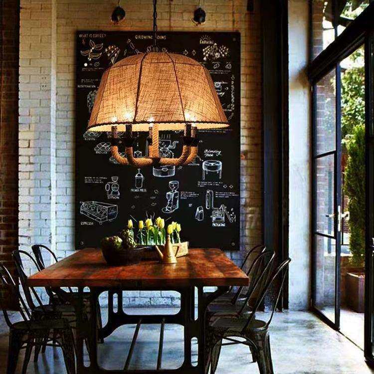 美式乡村复古吊灯田园风卧室客厅餐厅创意个性艺术装饰铁艺麻绳灯