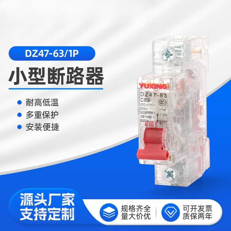 DZ47 1P-63透明空气开关空开小型断路器1P2P3P4P家用开关