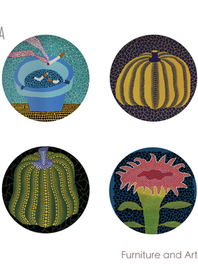 Ornaments 挂盘简约现代样板房草间弥生招财摆件别墅会所客厅餐厅