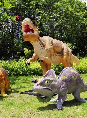 户外仿真恐龙雕塑玻璃钢公园景区商场游乐场售楼处幼儿园装饰摆件