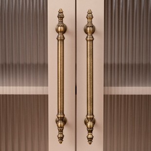 欧式创意复古黄铜抽屉拉手法式中古风轻奢吊环厨房橱柜衣柜门把手