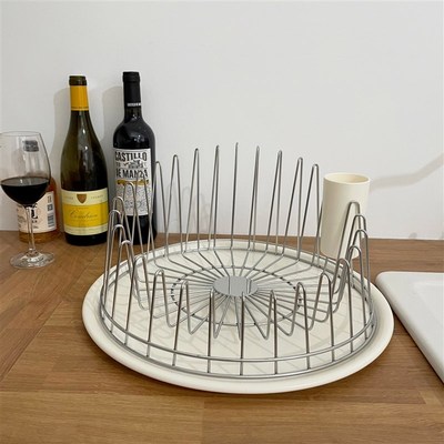 ins风304不锈钢沥水架碗架子圆盘厨房碗碟收纳架意大利Alessi同款