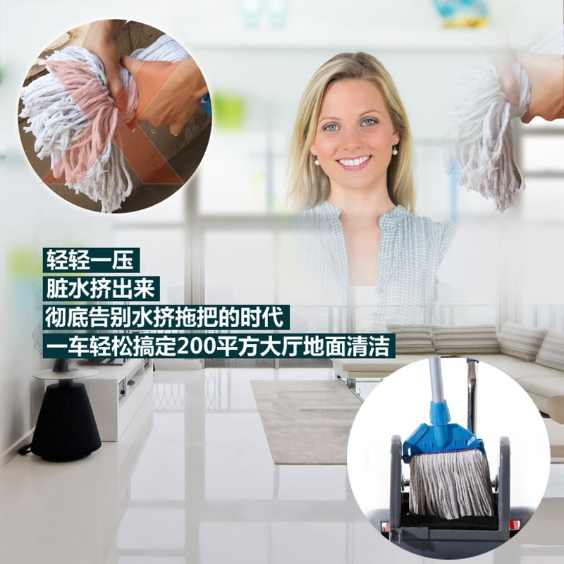 拖把桶单桶拖把挤水器家用榨水车柞水桶清洁桶双R桶手压式挤水墩