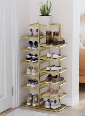 置室内约铁艺L49431小户型架子家用大简容量交错式多层鞋架口收纳