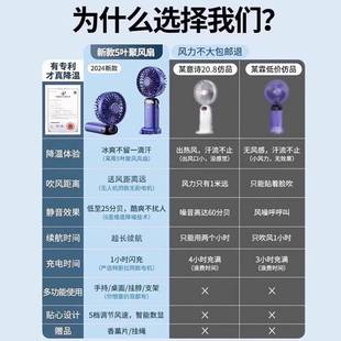 充电携式 超长续航手持小风扇迷你小型静音us制b冷热2025新款 随身散大风力办公室桌上电扇桌面学生宿便79832舍