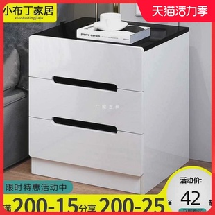 床头柜简约现代卧室小型酒店专用简易置物架出租房用储物收纳柜子