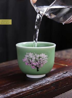 陶瓷具热感色210908-0茶杯主人杯日茶式品茗杯青瓷网礼品杯变泡茶