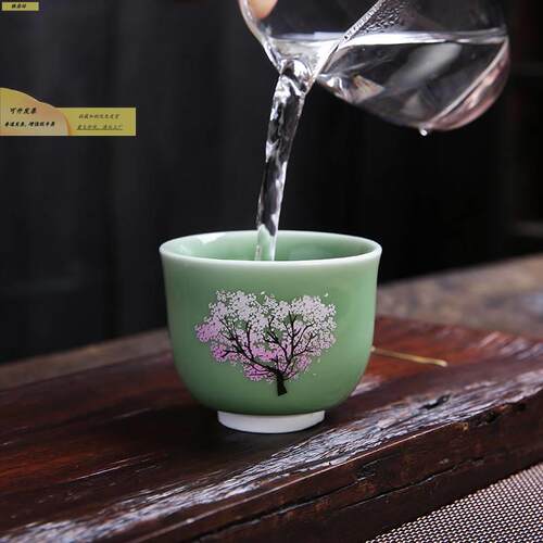 陶瓷具热感色210908-0茶杯主人杯日茶式品茗杯青瓷网礼品杯变泡茶