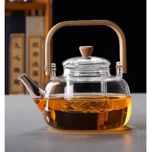 耐热黑茶壶家用泡茶壶养生烧水壶 玻璃提梁壶电陶炉加热煮茶壶套装