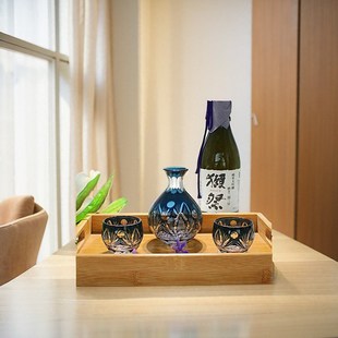 清酒杯烈酒杯白酒杯分酒器手工雕刻江户切子玻璃玻璃杯家用 日式
