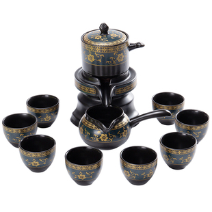 家用泡茶壶石磨懒人陶瓷茶壶功夫茶杯 全自动泡茶神器网红茶具套装