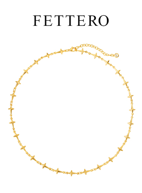 fettero金色横向尖十字架项链