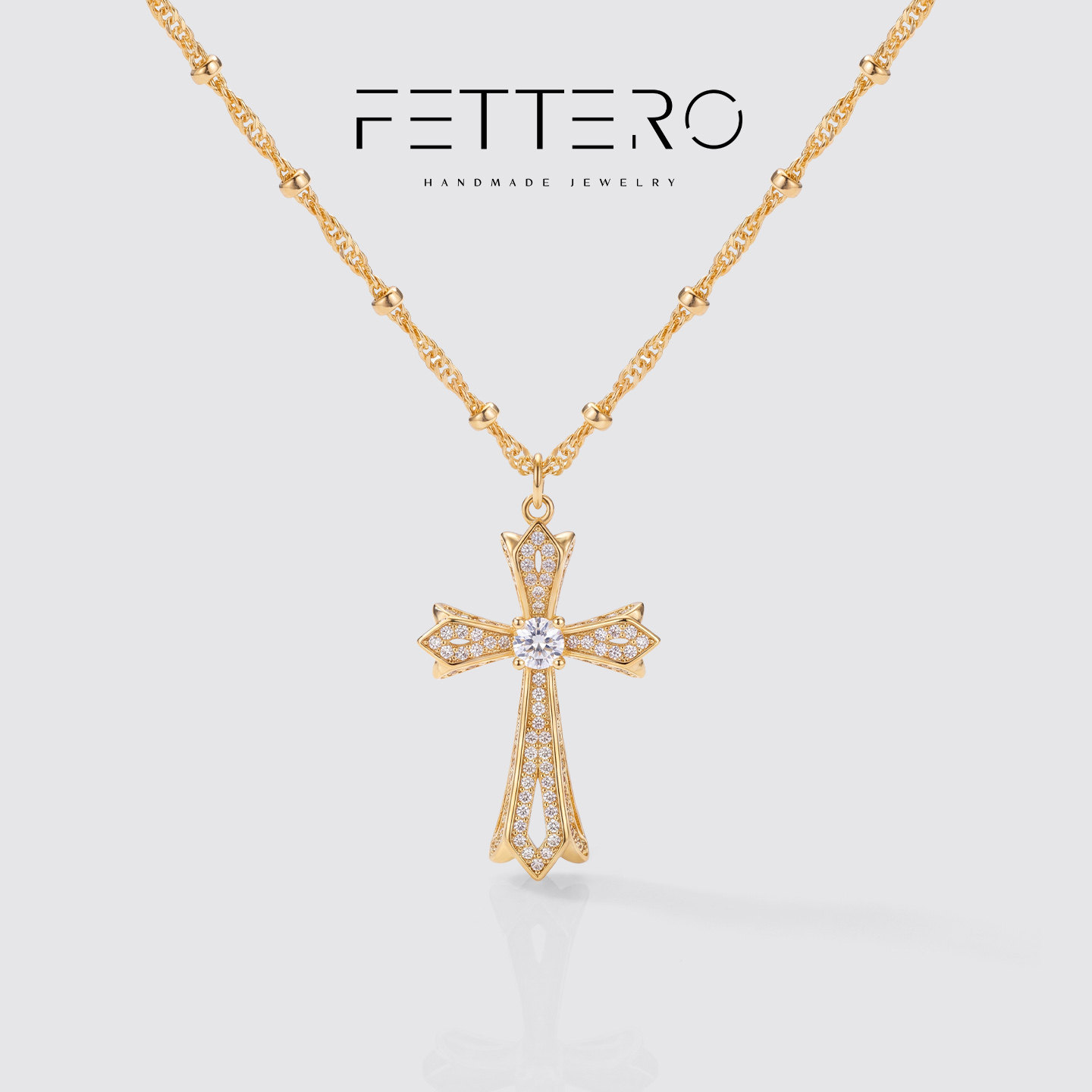 fettero欧美时尚十字架choker项链气质百搭超好看锁骨链毛衣链女