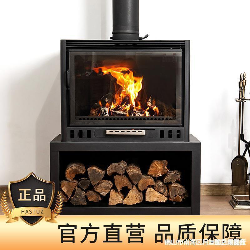 壁炉墅柴火炉欧式真火燃木柴家TCE用别宿民客厅取装饰钢板暖器嵌