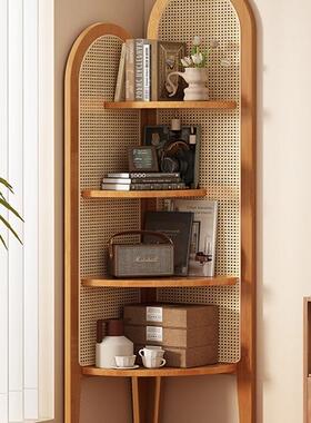 转角置物架实木纳落墙边角收柜客厅三书角WMP柜子餐厅拐角架储地