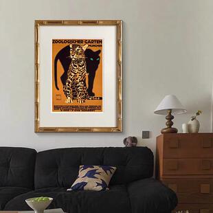 贺法式复古暴富搬家礼豹钱中RQZ古轻奢美式金竹节框餐边柜实木装