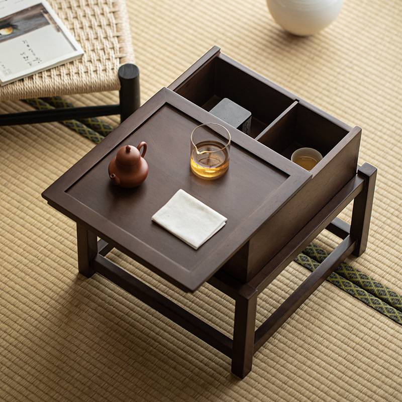 实木禅意小茶台飘窗桌榻榻米茶几日式阳台柚木小茶桌户外