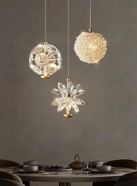 轻奢法11824式水晶床公头吊灯现代简约感创意蒲英玄关间长线房壁l