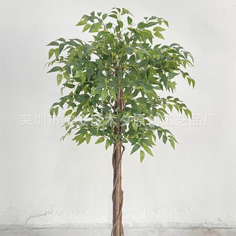新款北欧仿真法国榕盆栽装饰大型绿植造景场景落地摆件盆栽假榕树