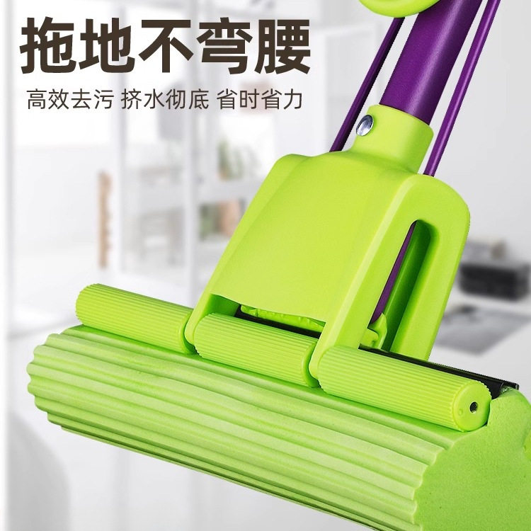 海绵拖把免手洗懒人家用一拖净滚轮式挤水吸水胶棉卡槽型清洁用具