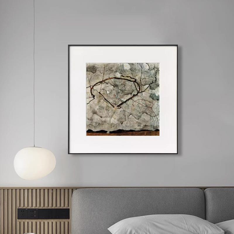 勒秋树秋树现代抽象风景艺术装饰画墙客厅书房关过席道壁画餐玄厅图片