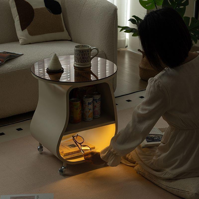 奶油风沙发边几客厅迷你可移动茶几小桌子现代简约床头置物架边柜