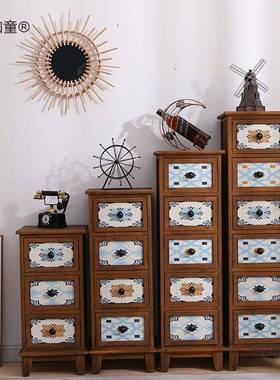 纯实木OOF五斗柜客厅柜抽屉木柜储物边柜卧室床收头柜纳迷你质麦