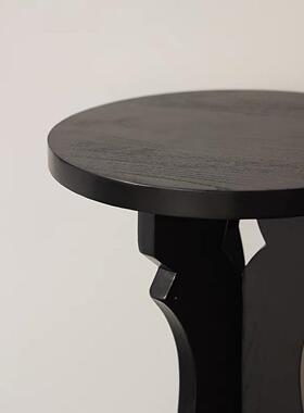 三脚花AVZ架古风实木架底座中沙发边几落地物置花几角几装饰新品