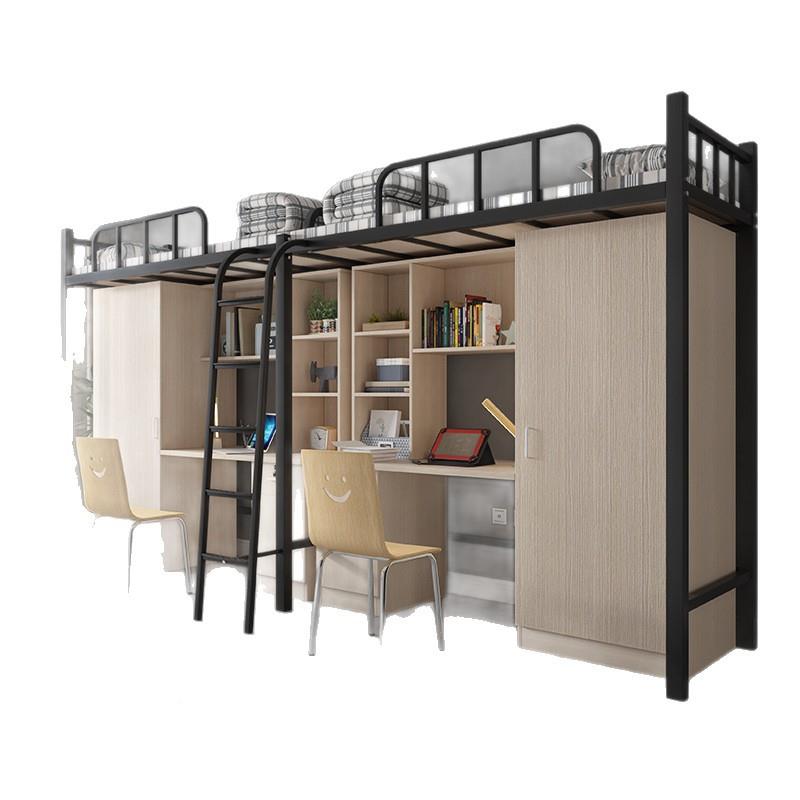 上床下组合床铁艺书成年公寓床学生员工床宿舍高架床柜525一桌体