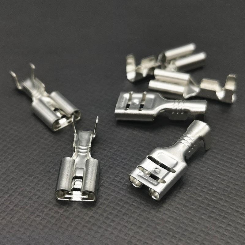 6.3插簧端子250插簧端子/加厚铜6.3*0.8插簧冷压端子0.3/0.4厚