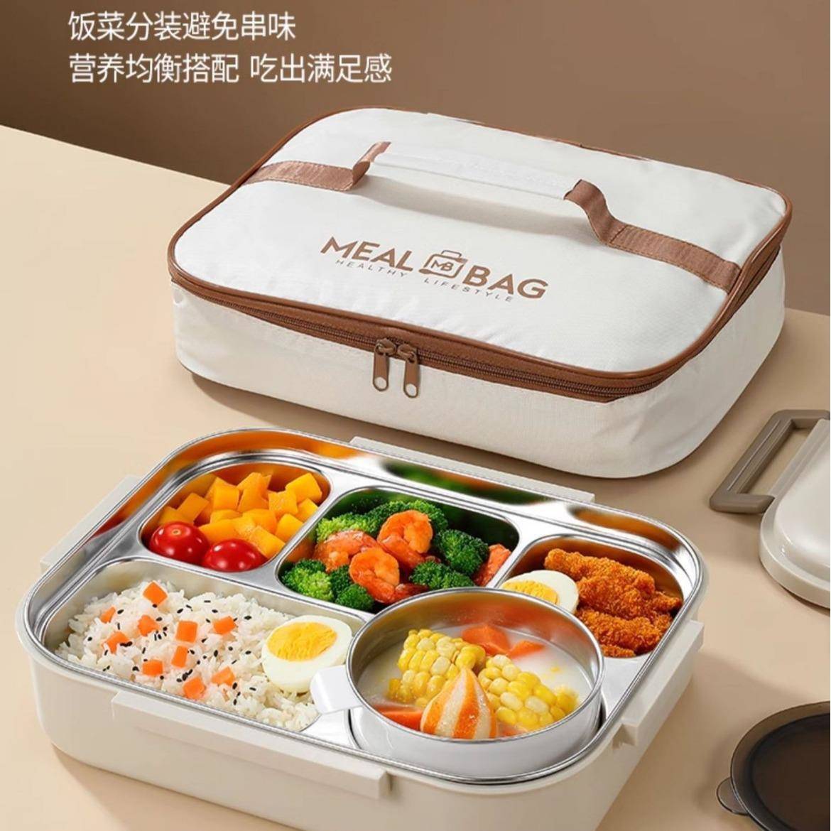 带容保盖大号五饭格盒带汤碗上班族餐盒温304不锈钢餐盘TWR大量