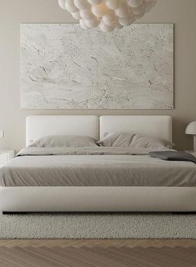 式极简双人NEA科技布布艺床现代轻奢卧床主红泡芙榻榻网米意床婚