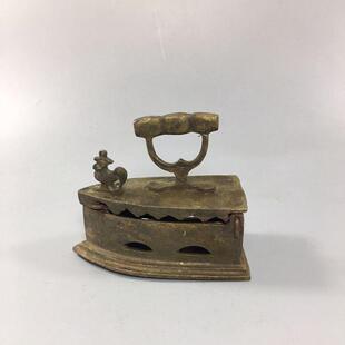 玩杂项器民国公熨斗复古怀旧物件鸡家居工艺品仿古铜摆件QWW古铜
