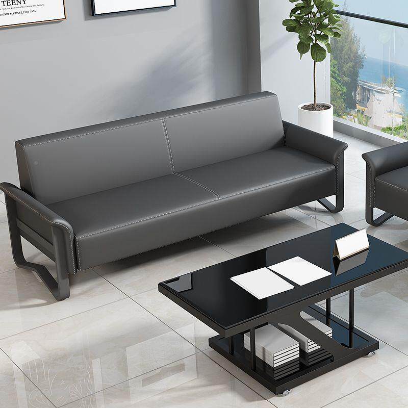 办公室时尚三单客发人商务沙人发套装现代简985约商业会区沙茶几