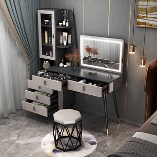 轻奢多能梳妆卧室现代简约台小户功型红风化梳妆台妆桌网主