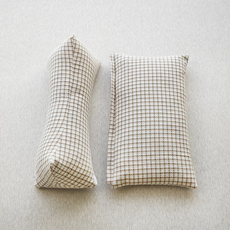 2025新款二合一三角荞麦牵引枕头格子款枕头枕芯护颈枕,床上用品,功能枕/保健枕/养生枕,淘宝优惠券,粉丝福利购,淘宝优惠卷