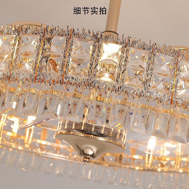 2024新款餐厅水晶风扇灯客厅卧室书房静音全铜电机智能语音大风力,家装灯饰光源,风扇灯,淘宝优惠券,粉丝福利购,淘宝优惠卷