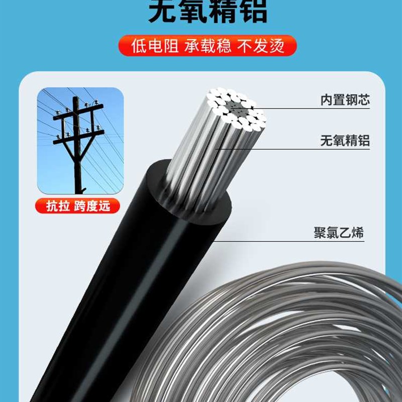 国标铝芯电缆线单股铝线35 50 70 120 300平方单芯架Z空绝缘导线