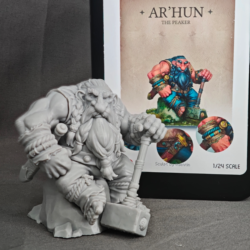 微缩模型 雕塑  矮人战士 铁锤 原作者 Quentin 昆汀