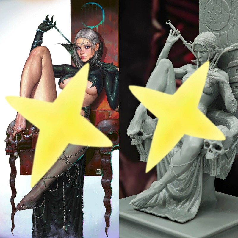 微缩模型 红王座 The Red Throne 王座女 gk kd 雕塑