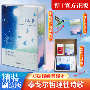 【礼盒版】飞鸟集 泰戈尔著创美工厂精装刷边飞鸟胸针镭射明信片飞机盒泰戈尔写给世界的温柔诗外国文学小说随笔世界名著正版畅销